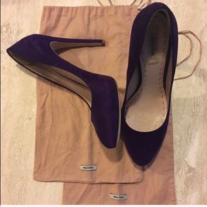 MIU MIU purple suede pumps